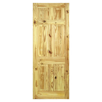 LPD Unfinished Internal Door with 6 Panel - Knotty Pine