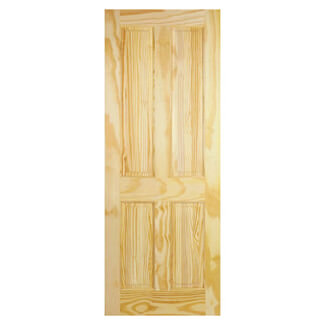 LPD Unfinished Internal Door with 4 Panel -  Clear Pine