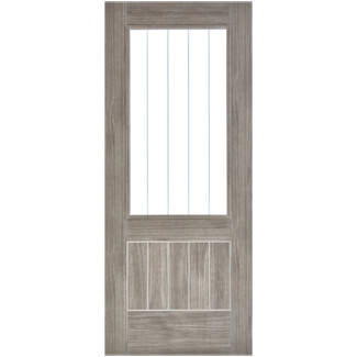 LPD Mexicano Laminate Internal Door with 1 Panel and 1 Clear Glazed Light - Prefinished Light Grey