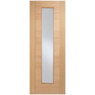 LPD Vancouver Internal Door with 5 Panel and 1 Clear Glazed Light - Prefinished Oak