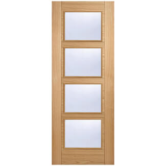 LPD Vancouver Internal Fire Door with 1 Clear Glazed Light - Prefinished Oak