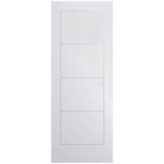 LPD Ladder Smooth Moulded Internal Fire Door with 4 Panel - White Primed