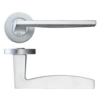 LPD Crux Satin Chrome Standard Door Handle Pack - 117 W x 50mm H