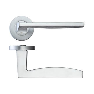 LPD Crux Satin Chrome Privacy Door Handle Pack - 117 W x 50mm H