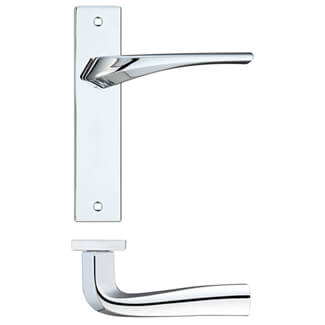 LPD Dorado Polished Chrome Privacy Door Handle Pack - 128 W x 190mm H