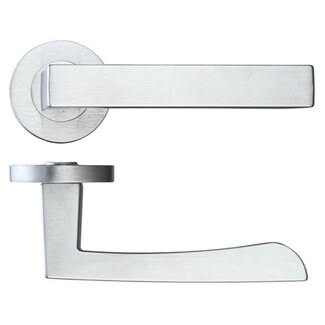 LPD Fornax Satin Chrome Privacy Door Handle Pack - 118 W x 50mm H