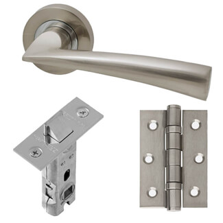 LPD Mars Silver Standard Door Handle Pack - 140 W x 54mm H