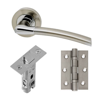 LPD Mercury Silver Standard Door Handle Pack - 142 W x 51mm H