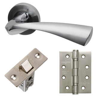LPD Pluto Silver Standard Door Handle Pack - 145 W x 51mm H