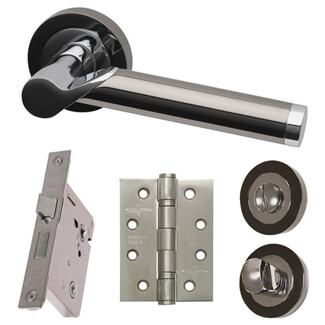 LPD Polaris Silver Privacy Door Handle Pack - 140 W x 51mm H