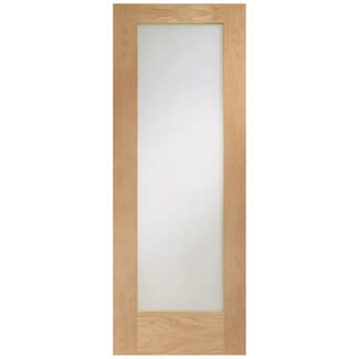 XL Joinery Pattern 10 Internal Fire Door with 1 Clear Glazed Light - Unfinished Oak
