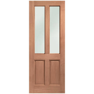 XL Joinery Malton External Door with 2 Panel and 2 Obscure Glazed Light - Unfinished Hardwood