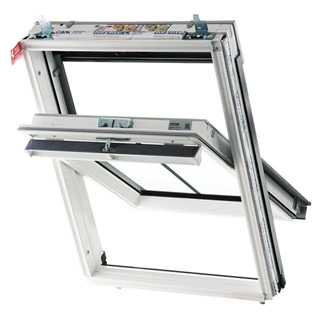 Keylite Manual Conservation Centre Pivot Roof Window - White Painted Pine