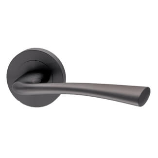 XL Joinery Neva Satin-Black Round Rose Bathroom Door Handle Pack