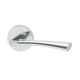 XL Joinery Weser Round Rose Fire Door Handle Pack - Polished Chrome