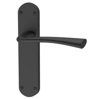 XL Joinery Neva Lever On Latch Plate Fire Door Handle Pack - Matt Satin Black