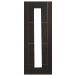 XL Joinery Palermo Internal Door with 7 Panel and 1 Clear Glazed Light - Prefinished Dark Grey