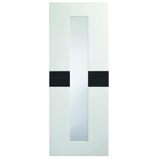 XL Joinery Asti Internal Door with 1 Clear Glazed Light - Prefinished White Grey