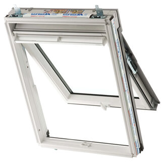 Keylite Manual Top Hung Roof Window - Hi-Therm Double Glazed - White Painted Pine