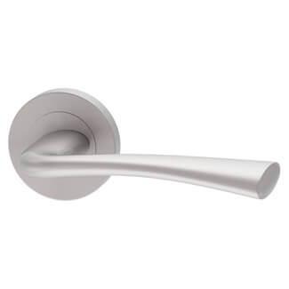 XL Joinery Struma Round Rose Fire Door Handle Pack - Pearl Nickel