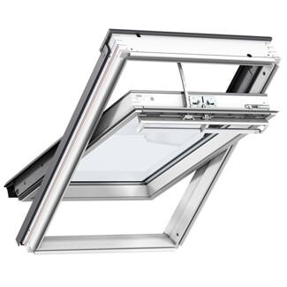 Velux Solar Centre Pivot Roof Window - 68 Triple Glazed - White Polyurethane