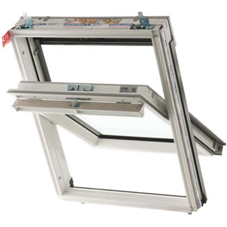 Keylite Manual Centre Pivot Roof Window - White Painted Pine