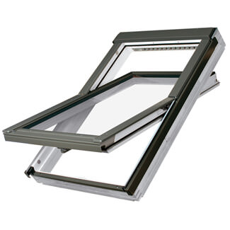 Fakro Manual Centre Pivot Roof Window - FTU R1 Sound Reducing Glazed - White Polyurethane