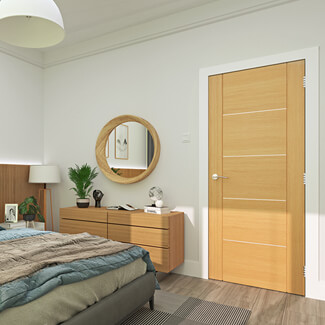 Deanta Valencia Internal Door with 5 Panel - Prefinished Oak