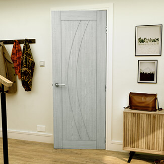 Deanta Ravello Internal Door with 3 Panel - Prefinished Light Grey