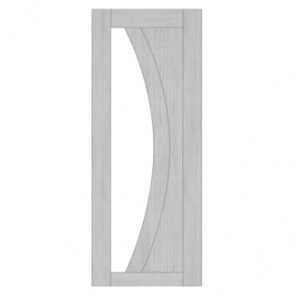 Deanta Ravello Internal Door with 2 Panel and 1 Clear Glazed Light - Prefinished Light Grey Ash