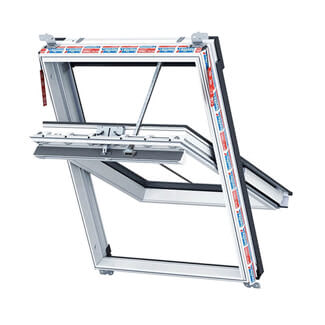 Keylite Solar Conservation Centre Pivot Roof Window - Polar White PVC