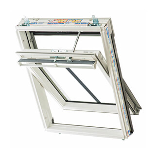 Keylite Premium Electric Conservation Centre Pivot Roof Window - White Painted Pine
