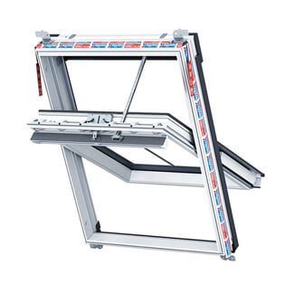 Keylite Premium Electric Conservation Centre Pivot Roof Window - Polar White PVC
