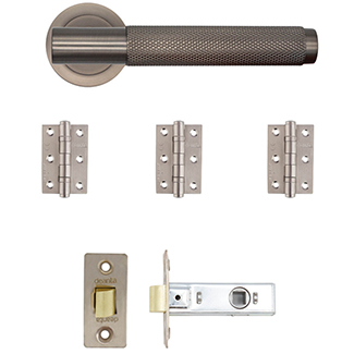 Deanta Sparta Latch Door Handle Pack - Matt Satin Black Nickel