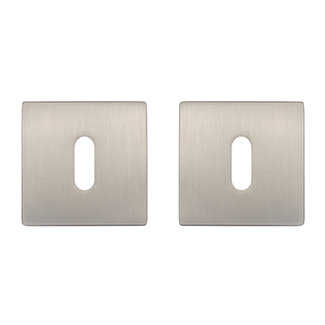 Deanta Square Rose Escutcheon Pair in Satin Nickel Finish - 50 W x 50mm H