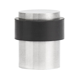 Deanta Collared Floor Mounted Door Stop 30mm Dia x 40mm L- Satin Stainless Steel