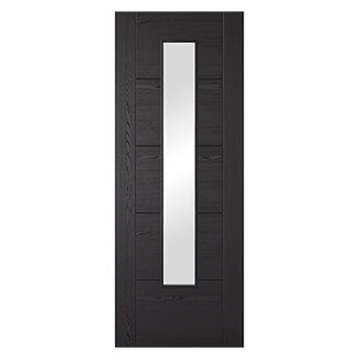 LPD Vancouver Internal Door with 1 Clear Glazed Light - Prefinished Charcoal Black