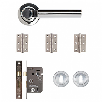 Deanta Arcadia Mortice Door Handle Pack - Polished Chrome