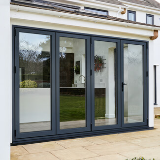 LPD Aluvu Aluminium External Bi-Fold Door Set in Prefinished Anthracite-Grey 3+1