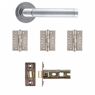 Deanta Augustus Latch Door Handle Pack - Matt Polished Chrome