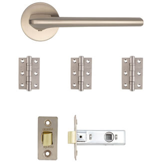 Deanta Ithaca Latch Door Handle Pack - Satin Nickel