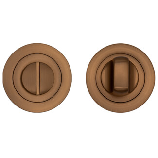 Deanta Thumb-Turn Round Lock Set for Bathroom Doors - 50mm Dia