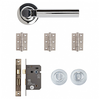 Deanta Arcadia Bathroom Door Handle Pack - Polished Chrome