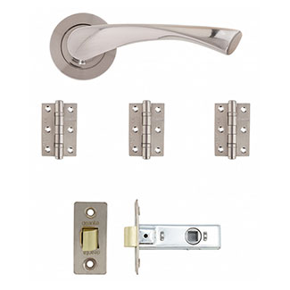 Deanta Fortuna Latch Door Handle Pack - Satin Finish