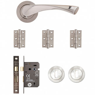 Deanta Fortuna Mortice Door Handle Pack - Satin Finish