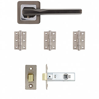 Deanta Hadrian Latch Door Handle Pack - Matt Satin Black