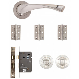 Deanta Fortuna Bathroom Door Handle Pack - Satin Finish