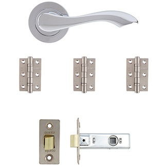 Deanta Veritas Latch Door Handle Pack - Polished Chrome