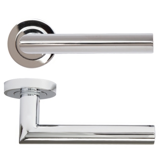 Deanta Ares Round Lever Door Handle Pair 130 W x 50mm H - Polished Chrome