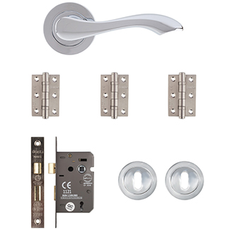 Deanta Veritas Mortice Door Handle Pack - Polished Chrome